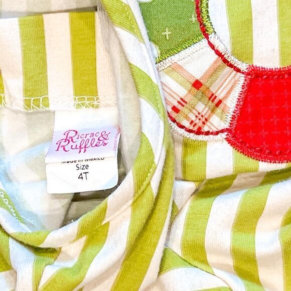 Ricrac & Ruffles Holiday Wreath Appliqué Dress, Size 4T - Picture 3 of 4